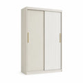 Armadio guardaroba a 2 ante scorrevoli in pannello truciolare bianco 120 x 60 x 200 cm