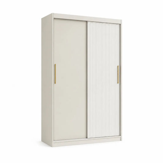 Armadio guardaroba a 2 ante scorrevoli in pannello truciolare bianco 120 x 60 x 200 cm